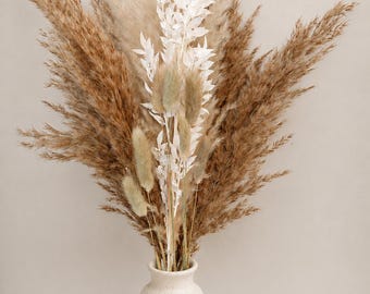 Cream & Brown Pampas Flower Arrangement 50cm