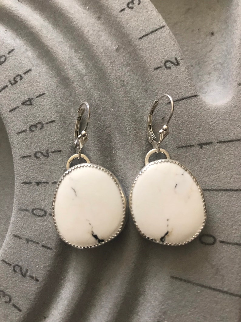 White Buffalo and FineSterling Silver Earrings Free U.S Shipping