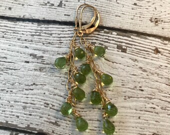 AAA Peridot and 14k Gold Fill Earrings - Free U.S. Shipping
