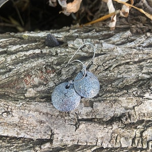 Organic Oxidized Fused Sterling Silver Earrings / Handmade