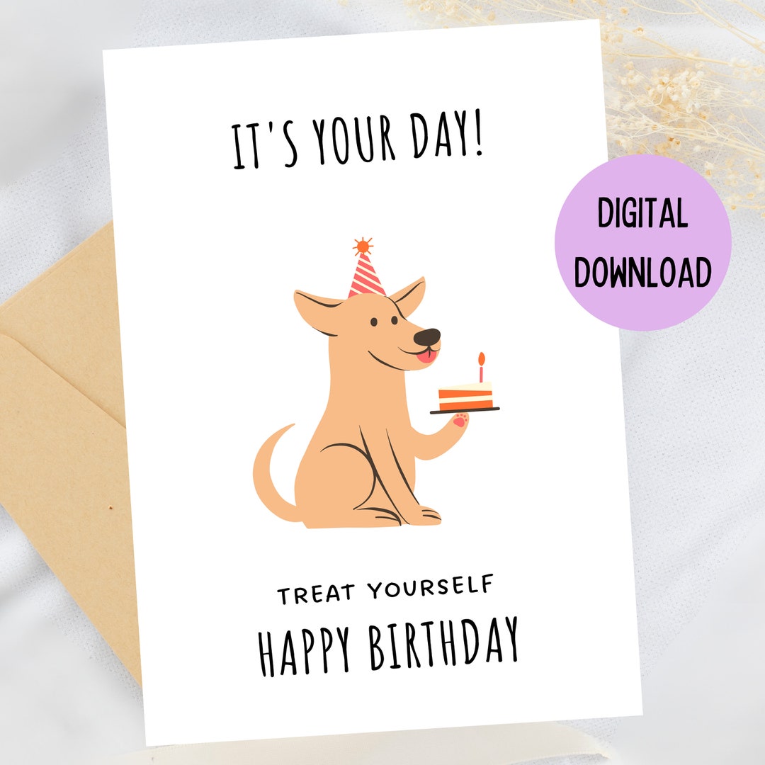 Printable Birthday Card Funny Cute Instant Download PDF Dog - Etsy