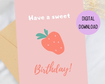 Printable Birthday Card Funny Cute Instant Download PDF - Etsy