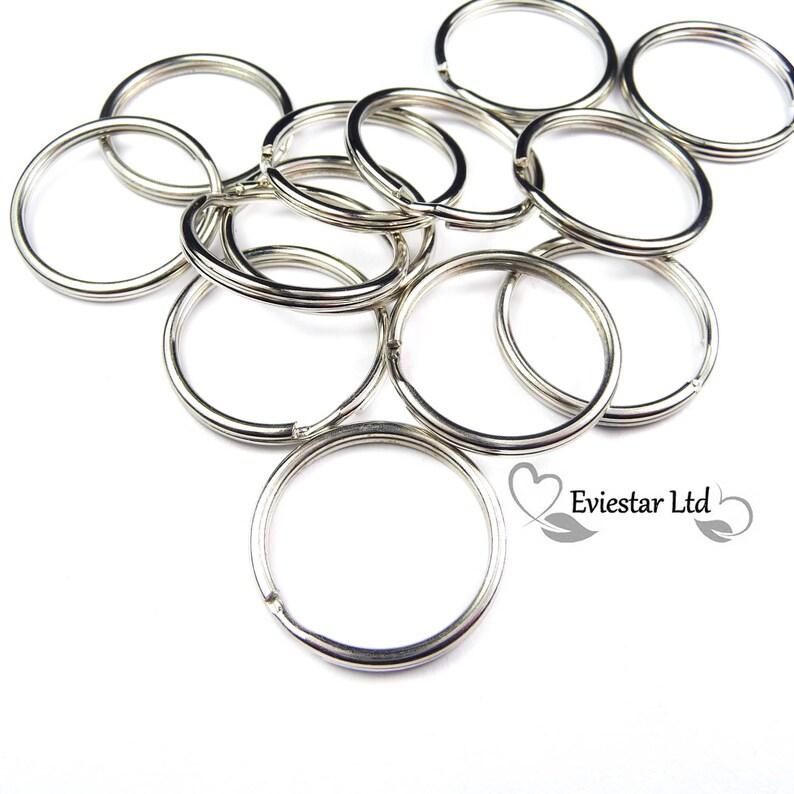 KRS 20MM SPLIT RINGS KEY KEYRINGS ROUND RING KEYRING KEYS FINDINGS CLASP