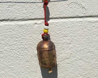 Kachchh Copper Coated Iron Bell with Glass Beads from India