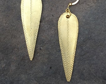 Brass Teardrop Earrings from Ethiopia