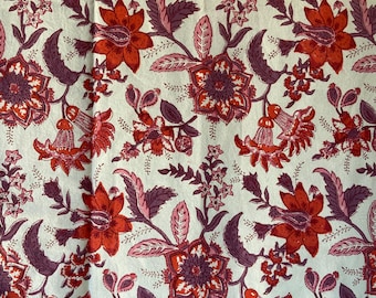 Indian Hand Block-Printed Floral King Bedspread Coverlet