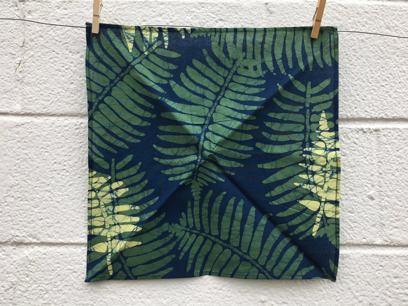 Hand-Made Leaf-Patterned Batik Napkins Set of 4
