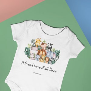 Christliche Sprüche 17:17 Ein Freund Liebt Zu Aller Zeiten Onesie® Bio-Baby-Body