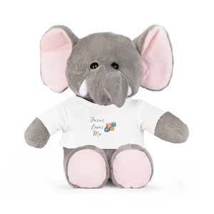 Jesus Loves Me Stuffed Animal with Blocks - Elephant
