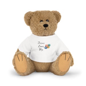 Jesus Loves Me Stuffed Animal with Blocks - Bear
