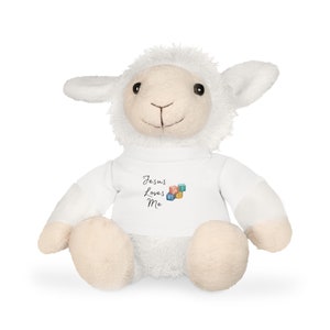 Jesus Loves Me Stuffed Animal with Blocks - Sheep