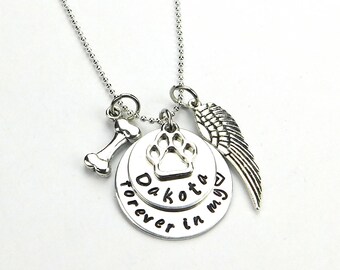 Dog Memorial Necklace, Personalized Dog Memorial Necklace, Dog Sympathy, Angel Necklace, Pet Sympathy Gift, Pet Remembrance , Loss of Pet