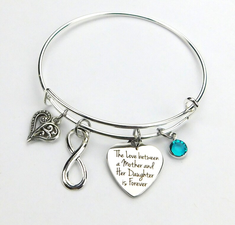 Mother/'s Day Mother Daughter Infinity Bangle Bracelet Mom Daughter Jewelry New Mom Gift Mom Birthday Gift Mother Daughter Bracelet