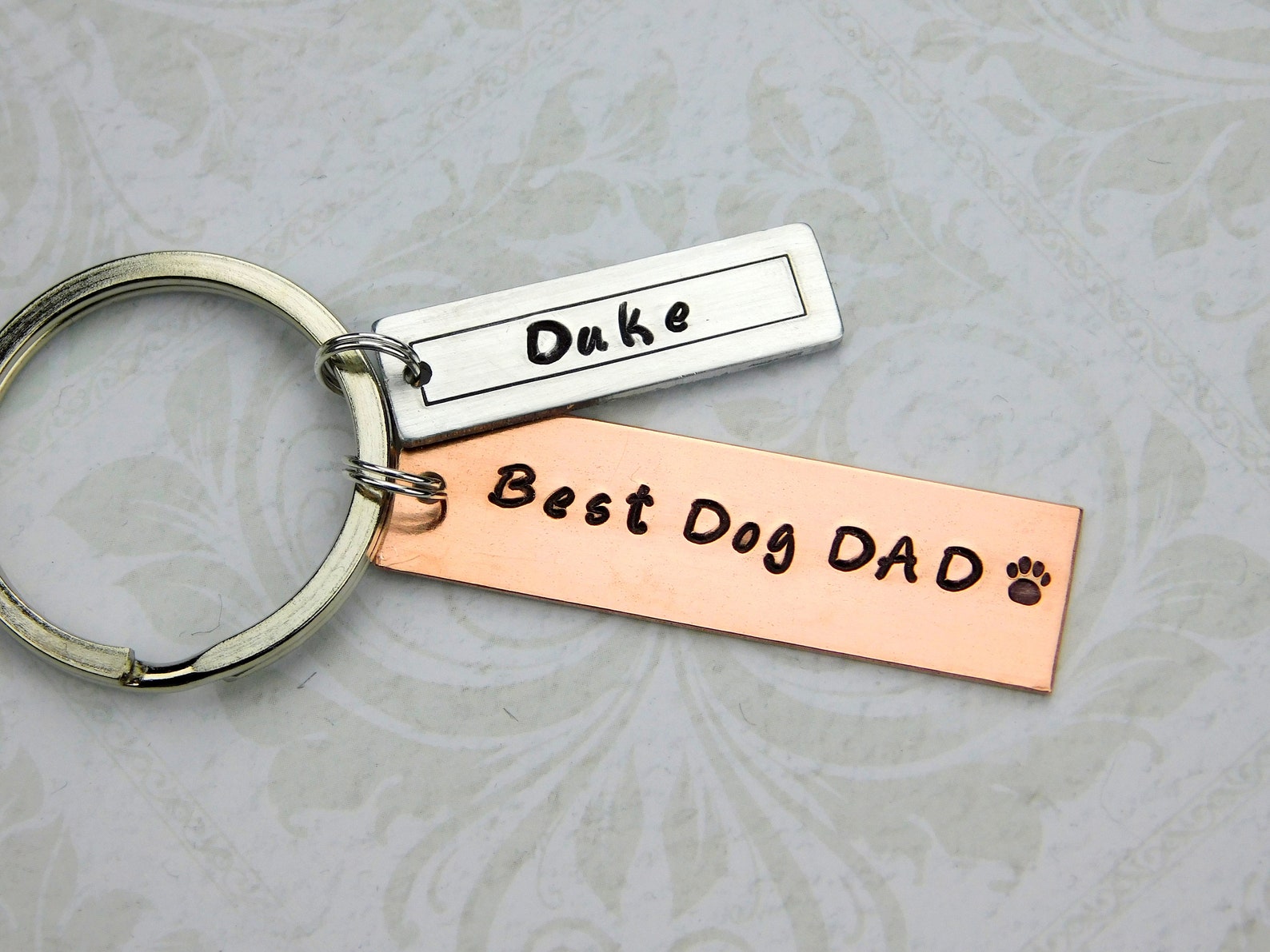 Personalized Dog Dad Keychain Best Dog Dad Gift Father's Etsy
