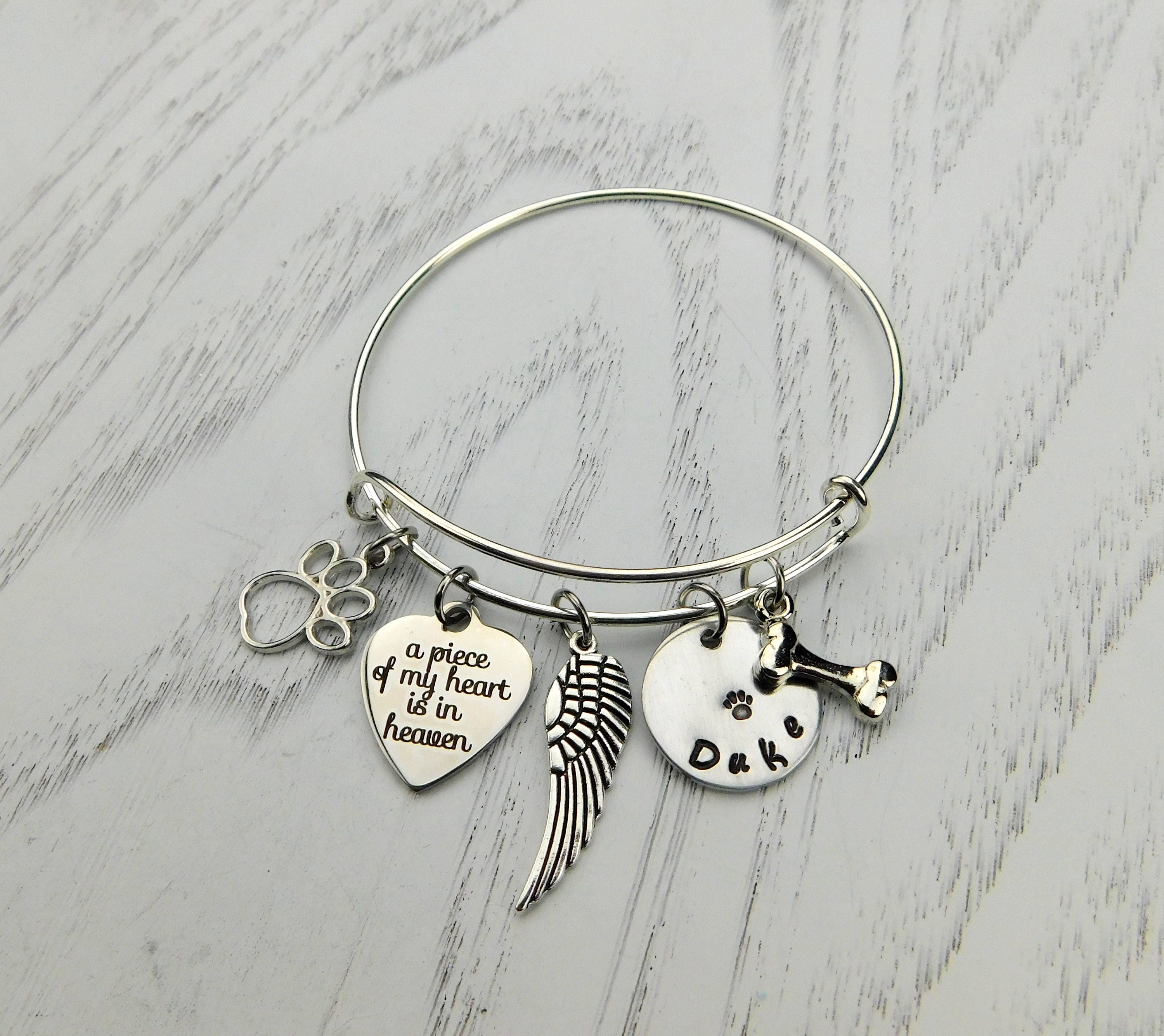 Dog Memorial Bracelet Pet Memorial Bracelet Angel Bracelet Etsy