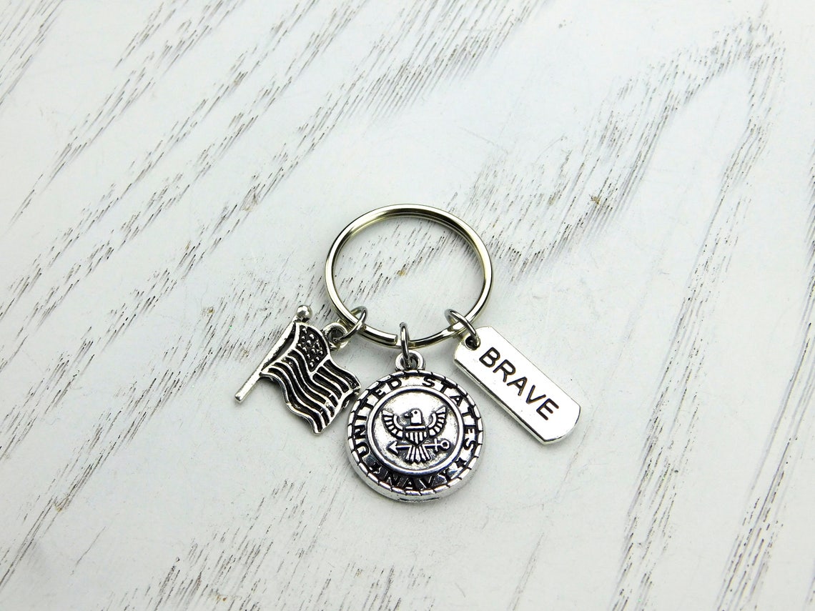 Navy Keychain, Navy Jewelry, Navy Gift, Navy Wife, Military Keychain
