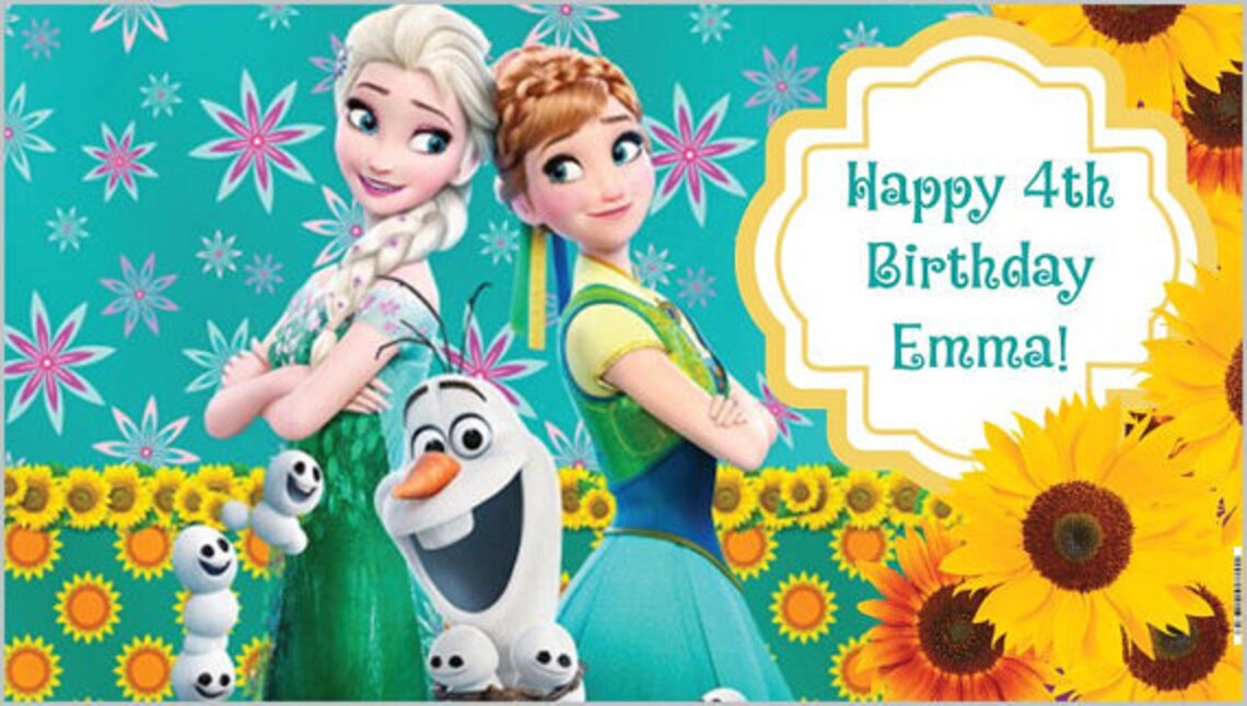 Custom Vinyl Frozen and Frozen Fever Birthday Party Banner Etsy
