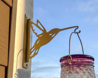 Single Hummingbird Feeder Hook – Metal Wall Bracket Hanger for Bird Feeders, Planters, Wind Chimes