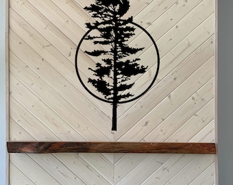 Ponderosa Pine Metal Wall Art, Rustic Pine Tree Decor, Outdoor Metal Sign, Steel Nature Wall Decor, Cabin or Cottage Gift, Forest Wall Art