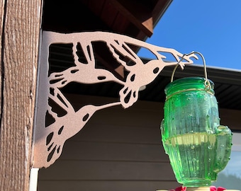 Triple Hummingbird Feeder Hook – Metal Wall Bracket Hanger for Bird Feeders & Garden Decor