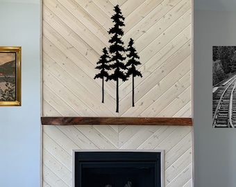 Sitka Spruce Metal Wall Art, Rustic Evergreen Tree Decor, Steel Nature Sign, Outdoor Garden Art, Cottage & Cabin Wall Hanging, Forest Decor