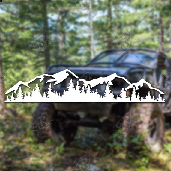 Wald und Berge Vinyl Aufkleber, Bumper Sticker perfekt für LKW