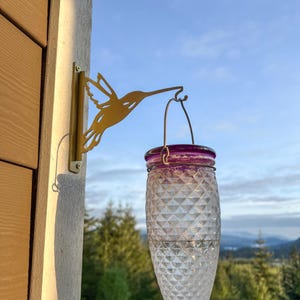 Single Hummingbird Feeder Hook – Metal Wall Bracket Hanger for Bird Feeders, Planters, Wind Chimes