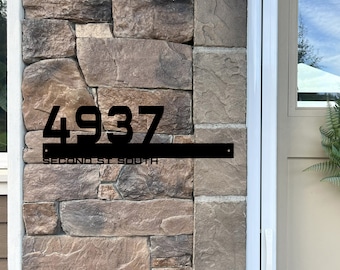 Modern Metal Address Sign, Custom Steel House Numbers, Contemporary Outdoor Sign, Personalized Address Plaque, Home Entryway Decor