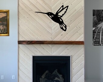 Hummingbird Metal Wall Art, Rustic Bird Decor, Steel Nature Sign, Outdoor Wall Hanging, Garden or Cottage Wall Art