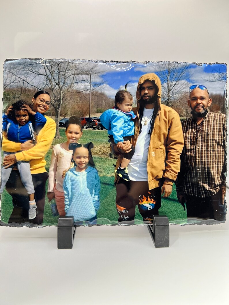 Custom Photo Print on Slate Stone Photo Print Slate Back Etsy