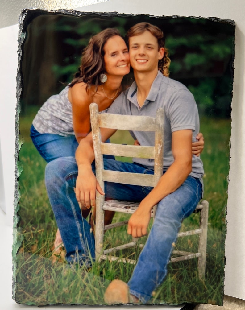 Custom Photo Print on Slate Stone Photo Print Slate Back Etsy