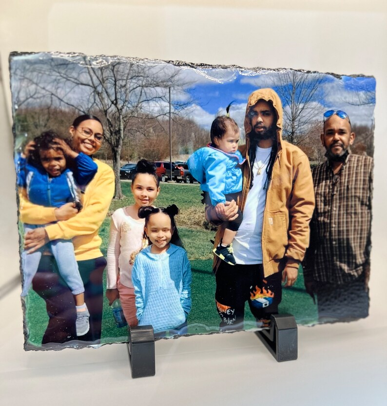Custom Photo Print on Slate Stone Photo Print Slate Back Etsy