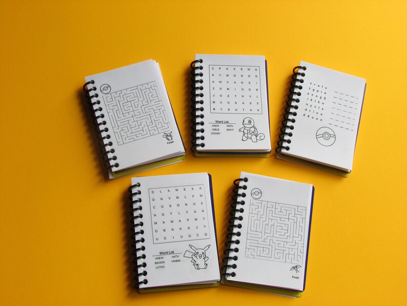 Pkg. 10 Pokemon Party Favor Notebooks with 3D Printed Pokemon Etsy
