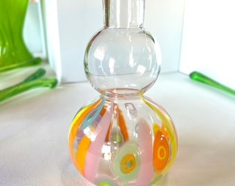 Handblown Glass Murrini Bubble Vase
