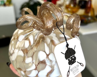Gold “Cookie Dough” Glass Pumpkin