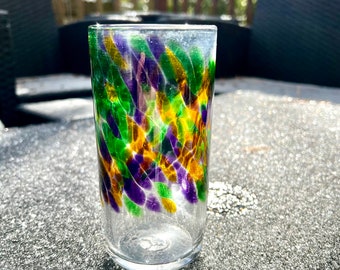 Traditional Mardi Gras Collins Glass