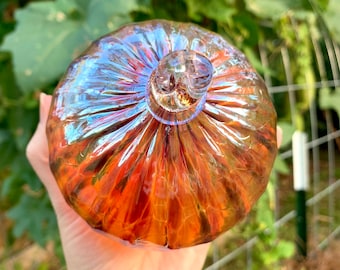 Red Luster Ornament - Ribbed - Handblown Glass