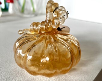 MINI Whiskey Handblown Glass Pumpkin