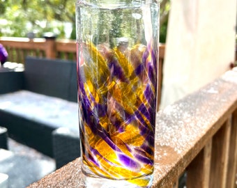 Nevergreen Transparent Mardi Gras Collins Glass