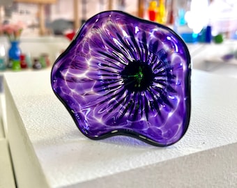 Individual Glass Flowers - Transparent Purple