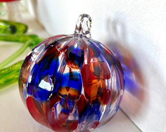 Red, White & Blue Handblown Ornament