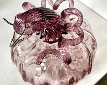 Aubergine Handblown Glass Pumpkin