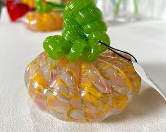 MINI Tie Dye Handblown Glass Pumpkin