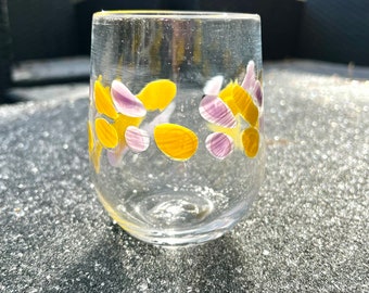 Nevergreen Mardi Gras Beads Stemless Wine Glass