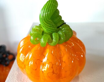 MINI Opaque (Mandarin) Glass Pumpkin