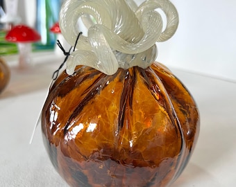 Gold Topaz - Autumn Series - Handblown Glass Pumpkin