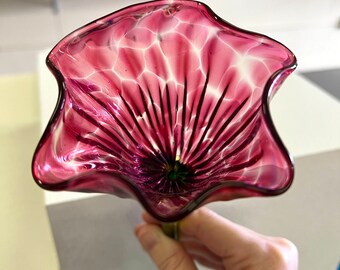 Individual Glass Flowers - Transparent Pink
