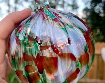 Christmas Mix Ornament- Ribbed- Handblown Glass