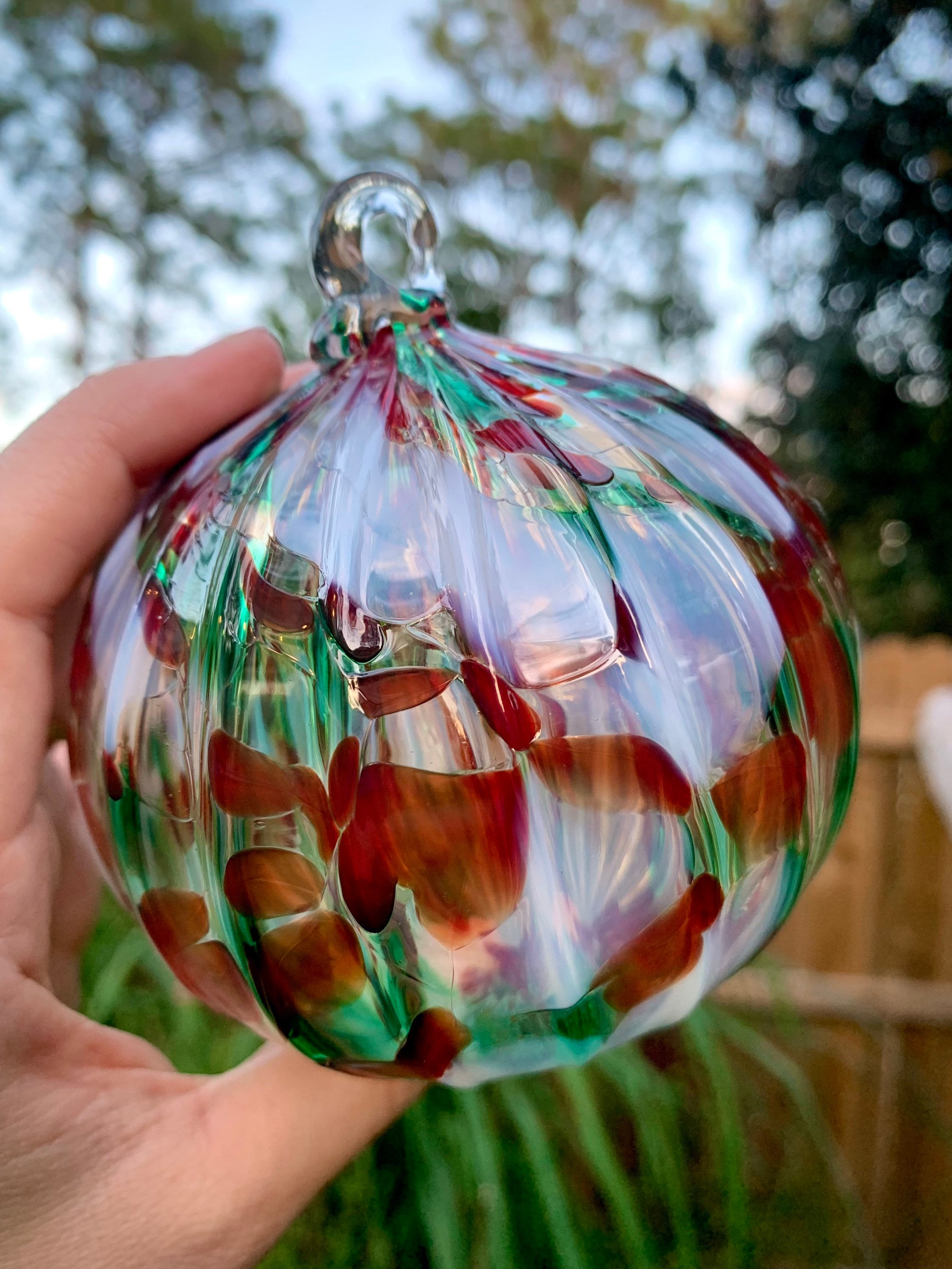 Glass Orb Red Ornament - Etsy