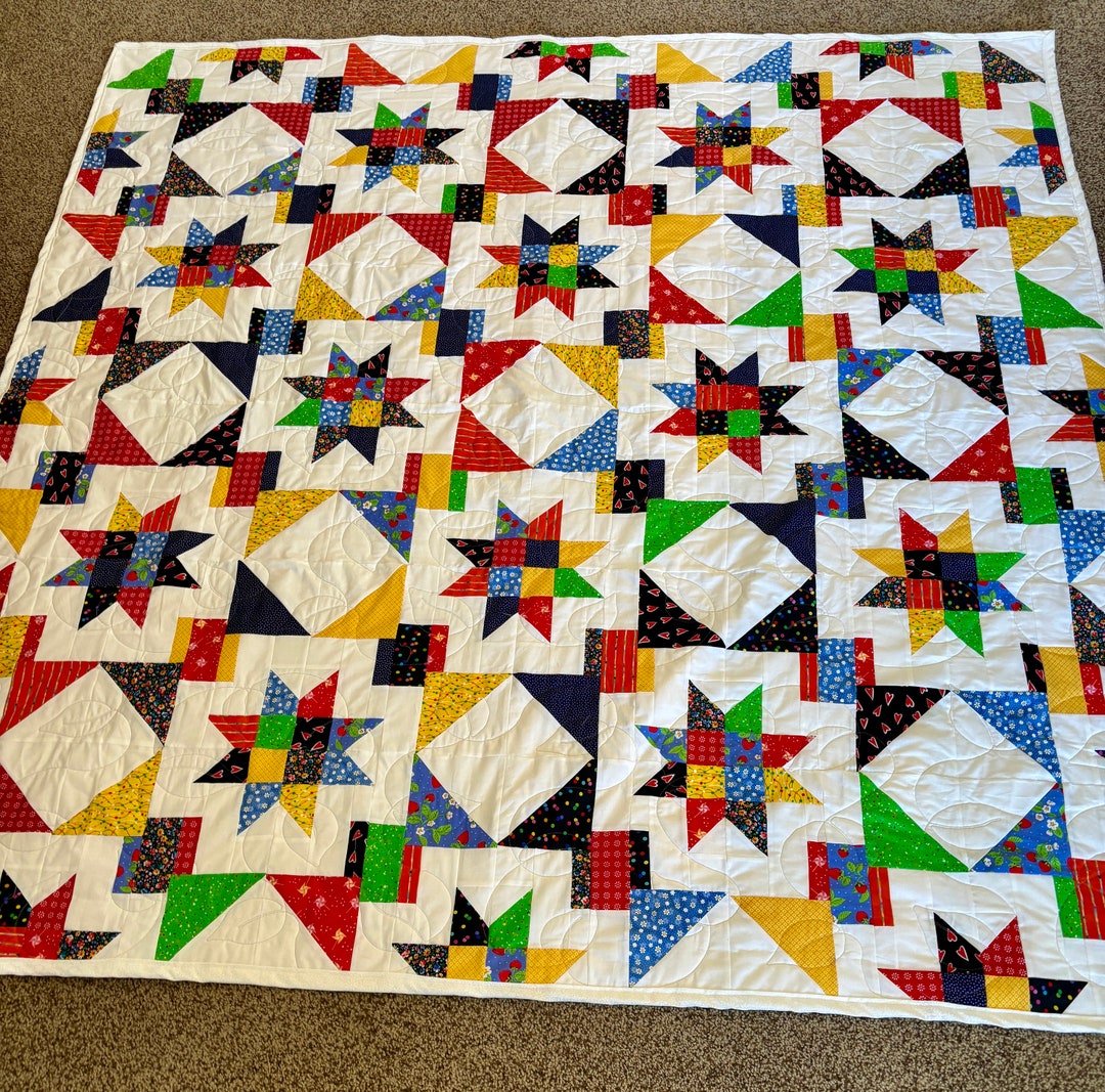 Multi-colored Patchwork Quilt - Etsy